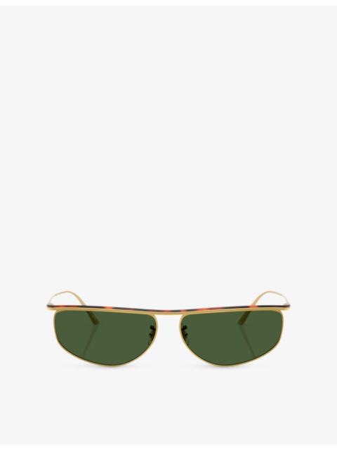 Oliver Peoples OV1367S Oval-Frame Metal Sunglasses