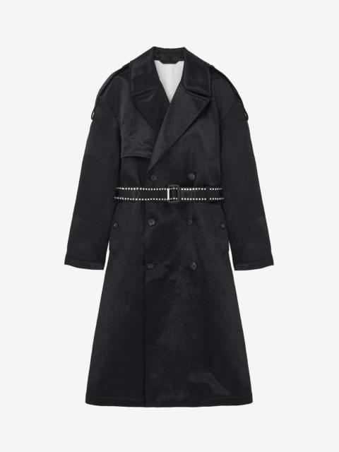 Alexander McQueen Hammered Satin Trench Coat