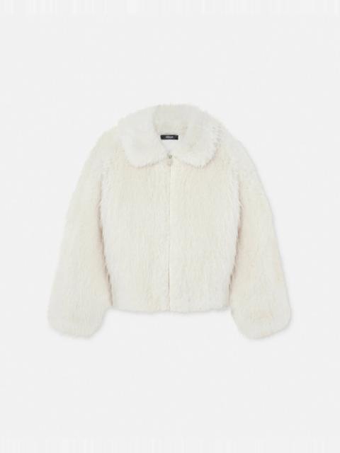 VERSACE Alpaca-Wool Faux-Fur Bomber Jacket