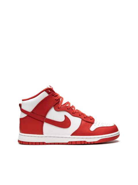 Dunk High "White/University Red" sneakers