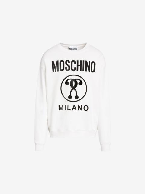 Moschino COTTON SWEATSHIRT WITH DOUBLE QUESTION MARK PRINT