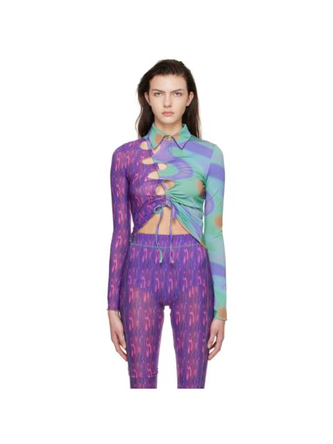 AVAVAV Blue Cutout Shirt