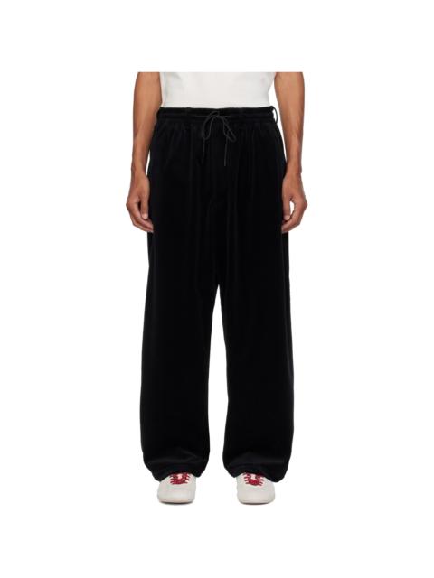 Y-3 Black Velvet Corduroy Tapered Lounge Pants