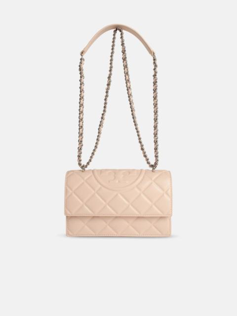 TORY BURCH 'FLEMING' SMALL PINK LEATHER CROSSBODY BAG