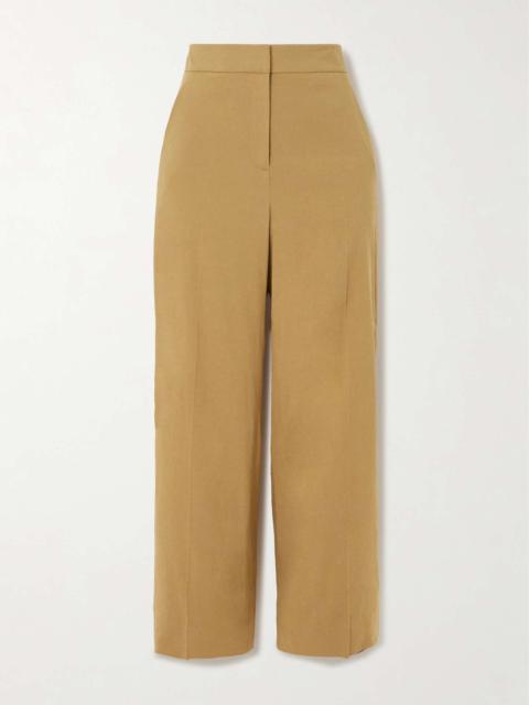 VERONICA BEARD Brixton cropped linen-blend wide-leg pants