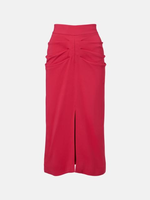 Valentino Gathered crêpe pencil skirt