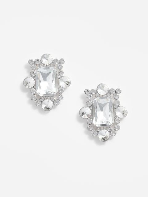 self-portrait Silver Crystal Cluster Earrings