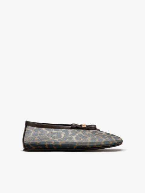 GANNI JENNY BALLERINA IN LEOPARD MESH