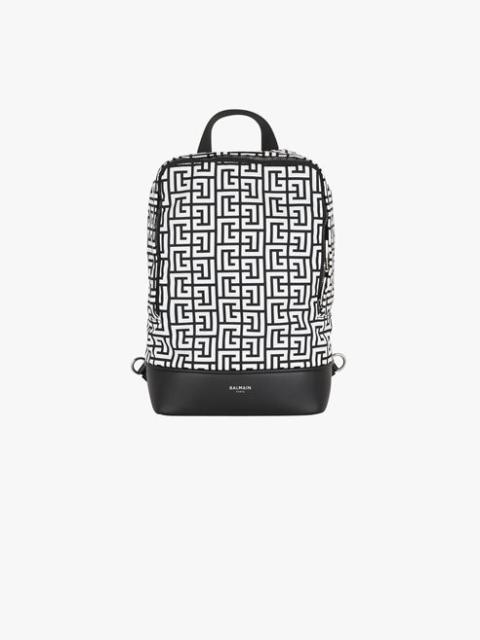 Balmain Bicolor white and black nylon City crossbody backpack