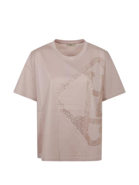 Herno rhinestone-embellished logo t-shirt