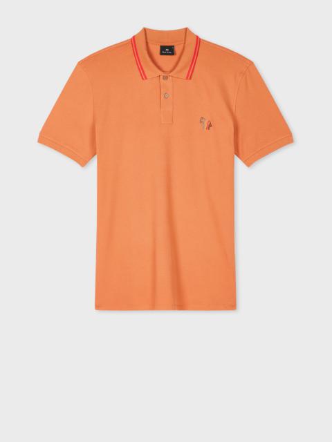 Paul Smith Orange Stretch-Cotton 'Broad Stripe Zebra' Polo Shirt