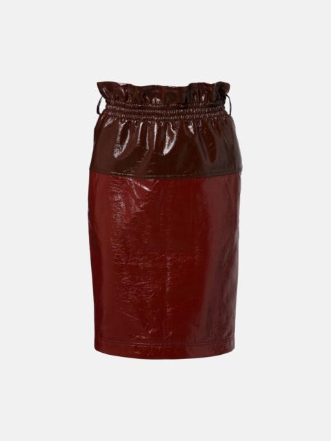 SAINT LAURENT Coated cotton pencil skirt