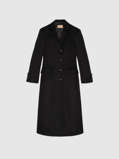 Wool coat with slim Horsebit