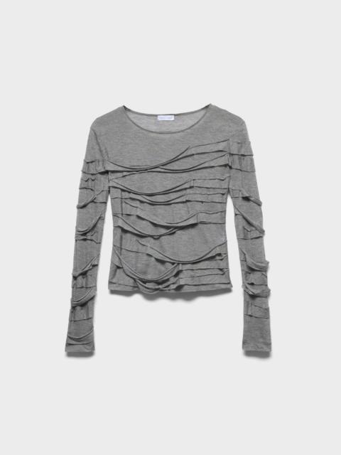 7 For All Mankind RIBBON LONG SLEEVE TEE in Viscose