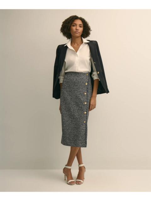 Brooks Brothers Buttoned Column Knit Skirt