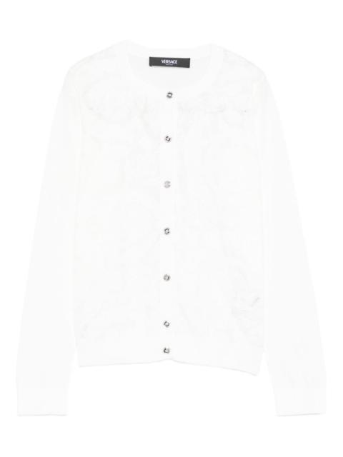 VERSACE Baroque-pattern lace cardigan