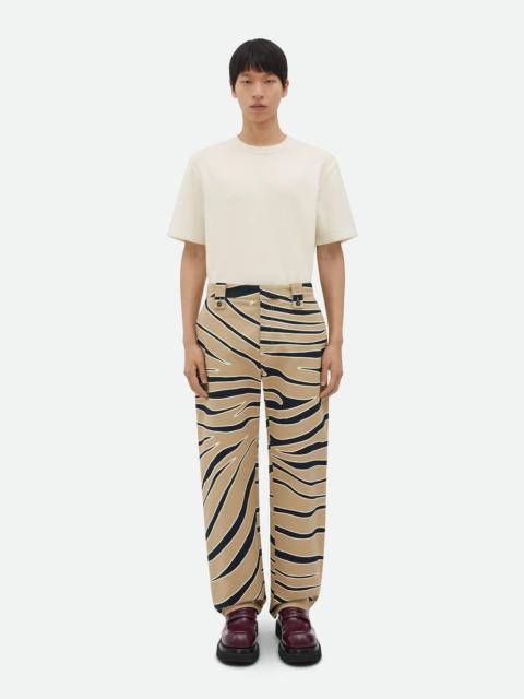 Bottega Veneta Animal Print Cotton Cargo Pants