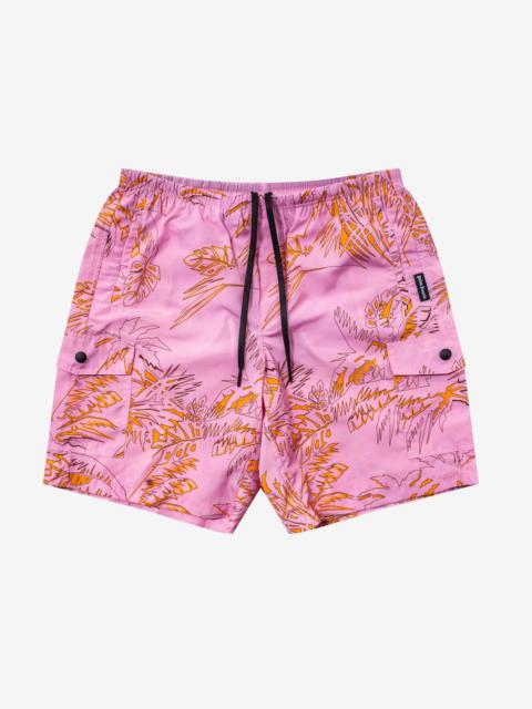 Pink Abstract Palms Swim Shorts