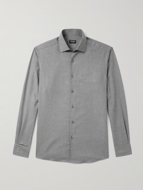 ZEGNA Cotton and Cashmere-Blend Twill Shirt