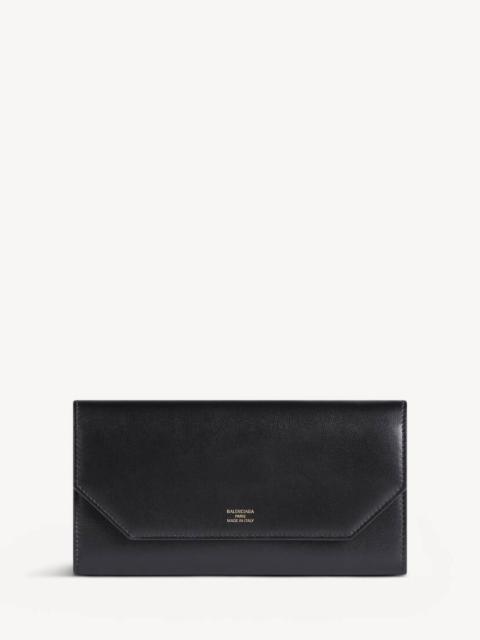 BALENCIAGA Women's Envelope Long Wallet With Card Holder in Black
