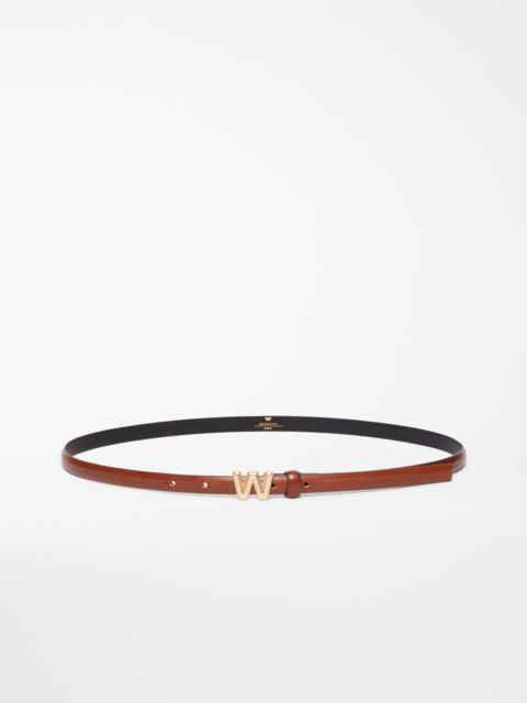 WEEKEND Max Mara PALUDE Leather belt with branded buckle detail