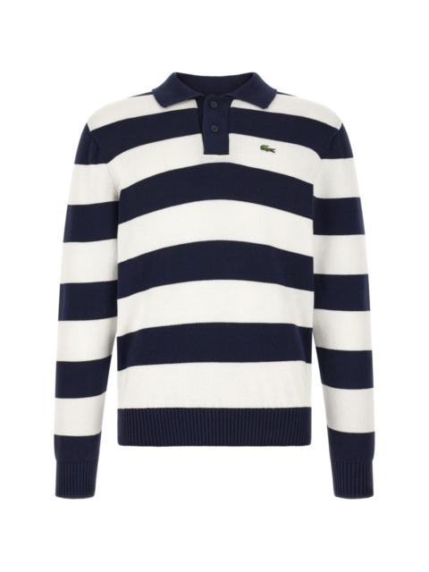 LACOSTE striped polo-collar long-sleeves polo shirt