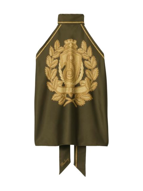 Burberry logo crest silk scarf