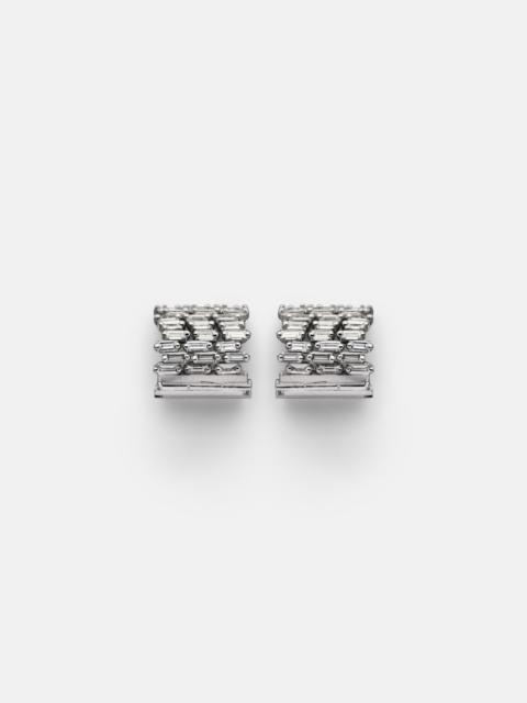 SUZANNE KALAN Rondelle 18kt white gold earrings with diamonds