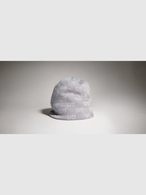 GUCCI GG wool viscose lamé jacquard hat