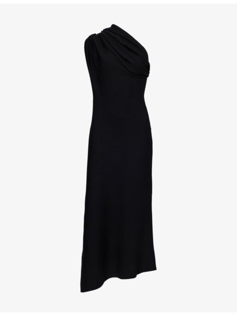 KHAITE Coast One-Shoulder Wool-Blend Maxi Dress