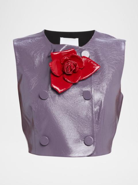 AKNVAS Edie Vegan Leather Crop Top