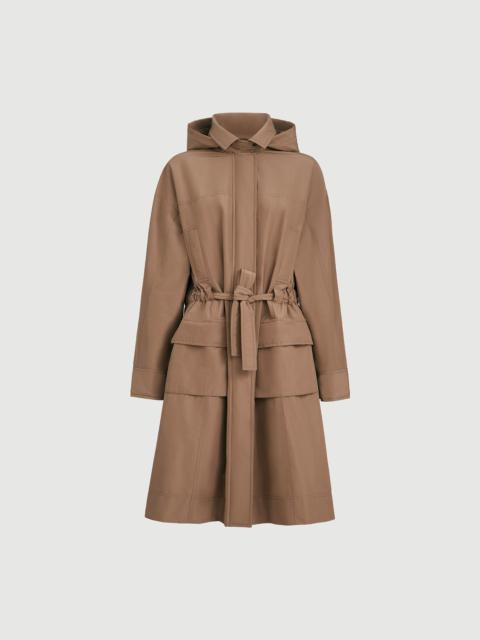 Brunello Cucinelli Techno cotton taffeta coat with detachable hood and shiny zipper pull