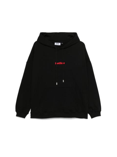 Hotline-embroidered hoodie