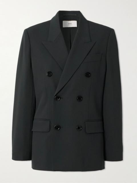 AMI Paris Oversized double-breasted wool blazer Black