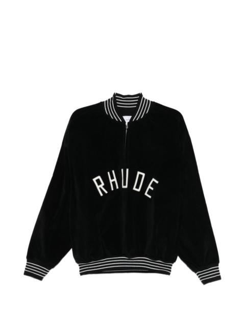 Rhude velour quarter-zip sweatshirt