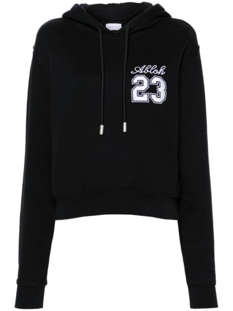 Off-White number-embroidered cropped hoodie