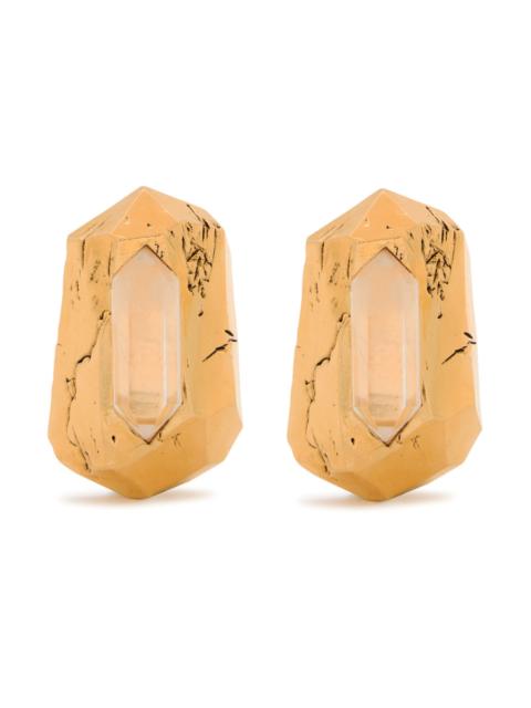 SAINT LAURENT Saint Laurent Prism-embellished Clip-on Earrings