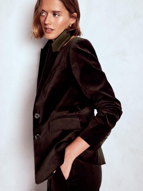 BODEN Stamford Velvet Blazer-Espresso