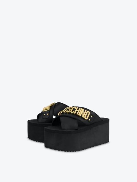 Moschino LOGO LETTERING WEDGE SANDALS