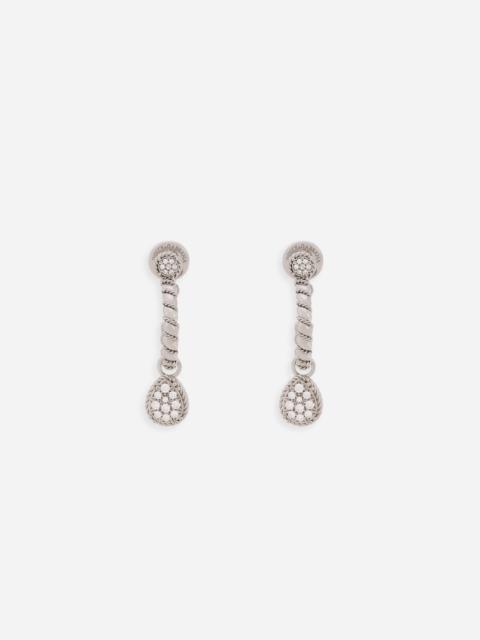 Easy Diamond earrings in white gold 18kt and diamonds pavé