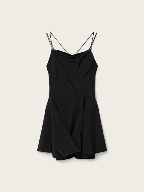 ALLSAINTS CLAIRE ASYMMETRICAL DRAPED MINI DRESS