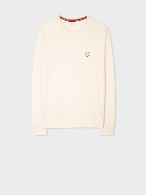 Paul Smith Women's Cream Lounge Jersey 'Swirl Heart' Long-Sleeve Top
