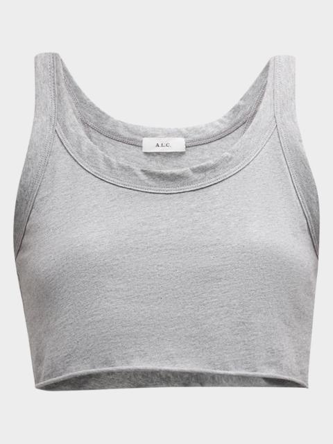 A.L.C. Halsey Cropped Scoop-Neck Tank Top