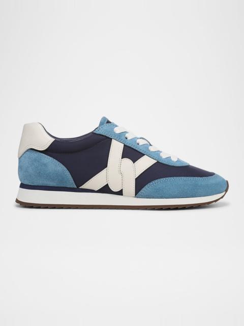 VERONICA BEARD Penrose Mixed Leather Runner Sneakers