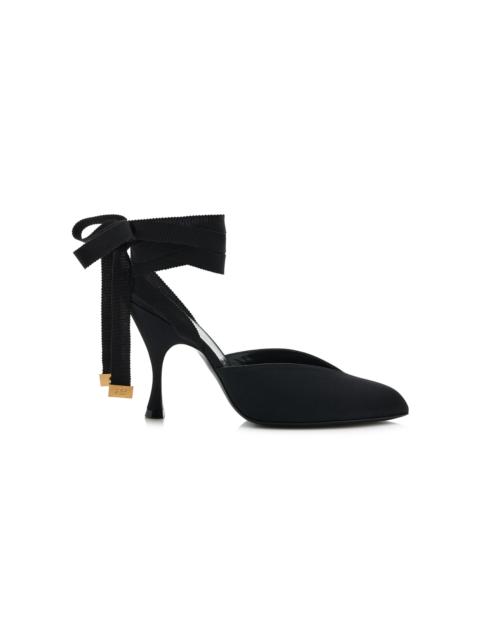 herbert levine Sitting Pretty Silk-Faille Lace-Up Mules