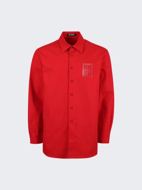 Raf Simons Straight Fit Denim Shirt Red