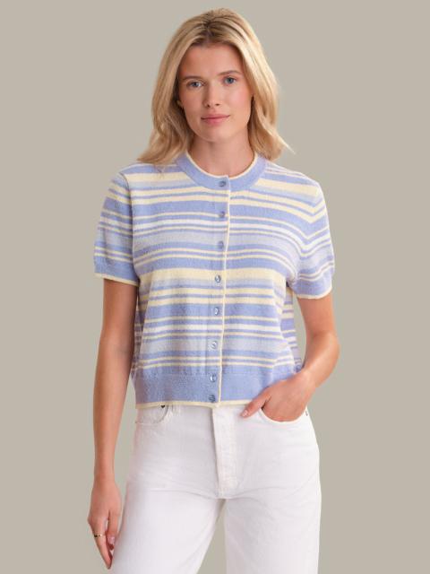 525 america Bay: Stripe Short Sleeve Cardigan