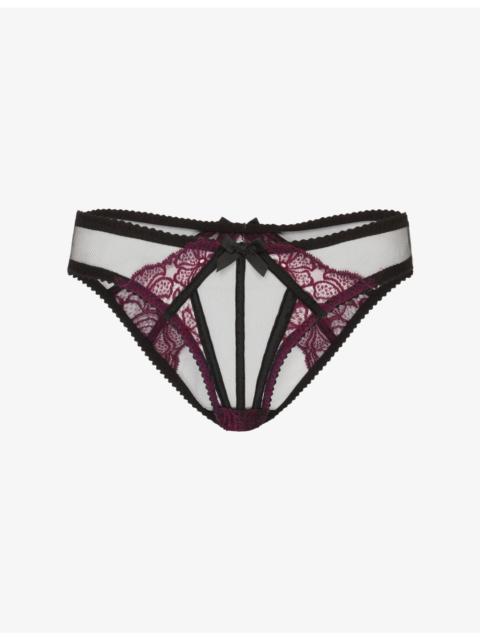 Agent Provocateur Rozlyn Ouvert Mesh and Lace Briefs