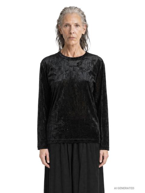 Comme Des Garçons Coated Lace Long Sleeve Top