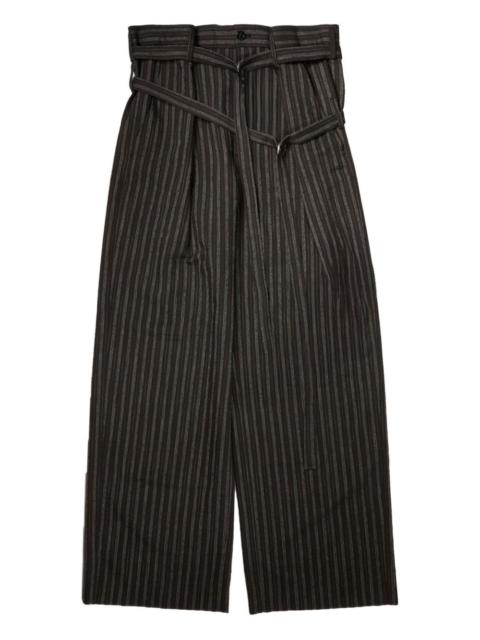 Ann Demeulemeester double-belted striped trousers